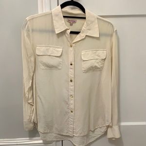 Juicy Couture EUC Ivory silk button down